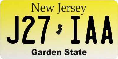 NJ license plate J27IAA