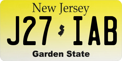 NJ license plate J27IAB