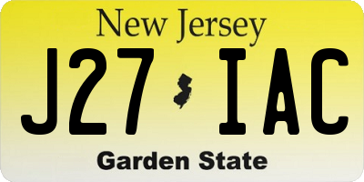 NJ license plate J27IAC