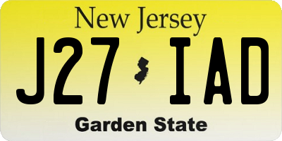NJ license plate J27IAD