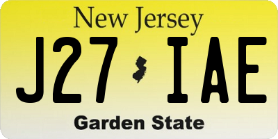 NJ license plate J27IAE