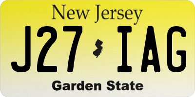 NJ license plate J27IAG