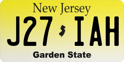 NJ license plate J27IAH