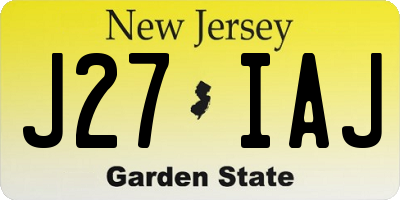 NJ license plate J27IAJ