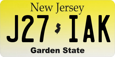 NJ license plate J27IAK