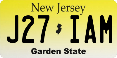 NJ license plate J27IAM