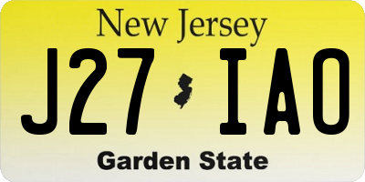 NJ license plate J27IAO