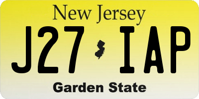 NJ license plate J27IAP