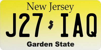 NJ license plate J27IAQ