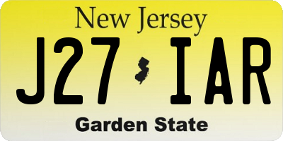 NJ license plate J27IAR