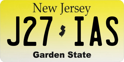 NJ license plate J27IAS