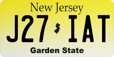 NJ license plate J27IAT