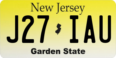 NJ license plate J27IAU