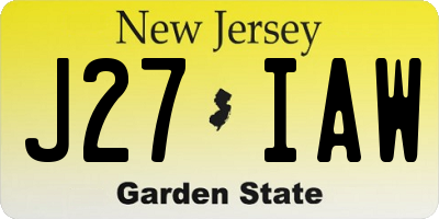 NJ license plate J27IAW
