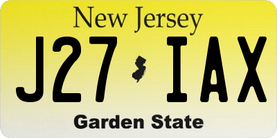 NJ license plate J27IAX