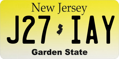 NJ license plate J27IAY