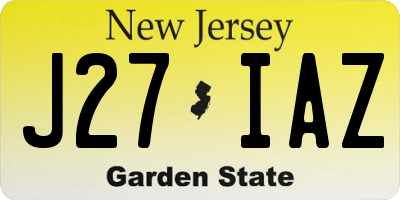 NJ license plate J27IAZ