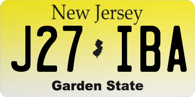 NJ license plate J27IBA