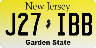 NJ license plate J27IBB