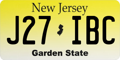 NJ license plate J27IBC