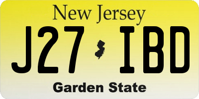 NJ license plate J27IBD