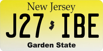 NJ license plate J27IBE