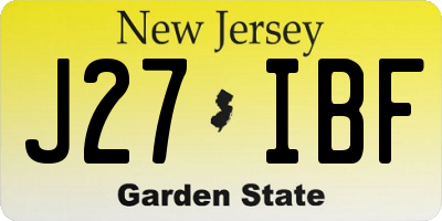 NJ license plate J27IBF