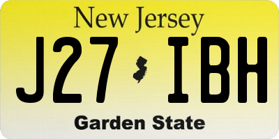 NJ license plate J27IBH