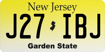 NJ license plate J27IBJ