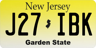 NJ license plate J27IBK