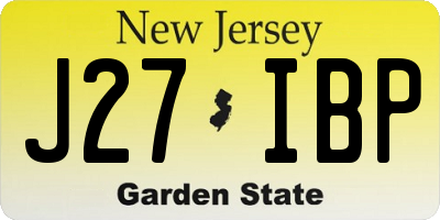 NJ license plate J27IBP
