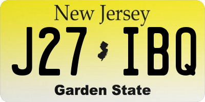 NJ license plate J27IBQ