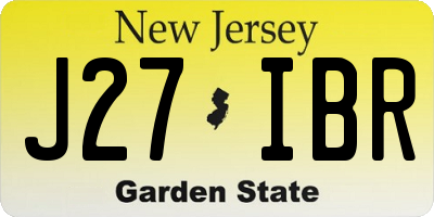 NJ license plate J27IBR