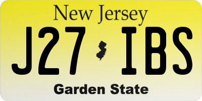 NJ license plate J27IBS