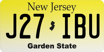 NJ license plate J27IBU