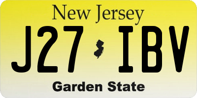 NJ license plate J27IBV