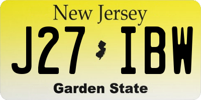 NJ license plate J27IBW