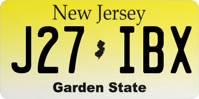NJ license plate J27IBX