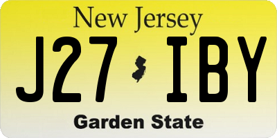 NJ license plate J27IBY