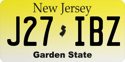 NJ license plate J27IBZ