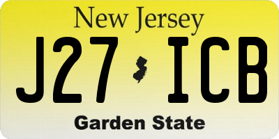 NJ license plate J27ICB
