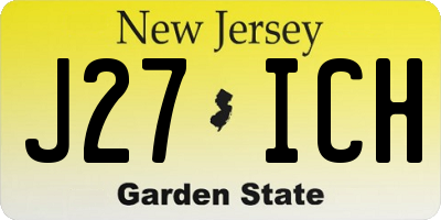 NJ license plate J27ICH