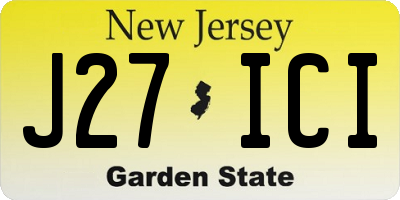 NJ license plate J27ICI