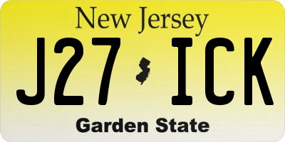 NJ license plate J27ICK