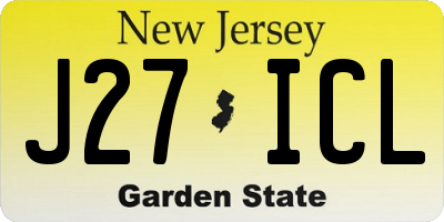 NJ license plate J27ICL