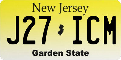 NJ license plate J27ICM