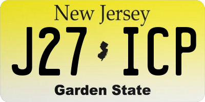 NJ license plate J27ICP