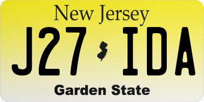 NJ license plate J27IDA