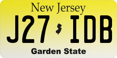 NJ license plate J27IDB