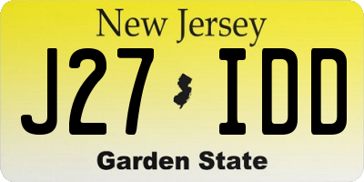 NJ license plate J27IDD